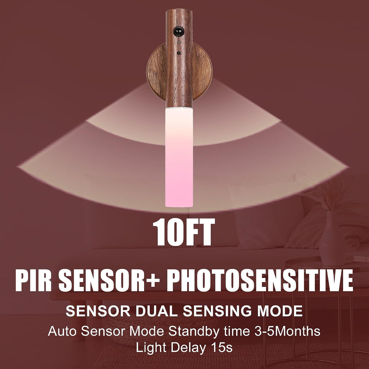 Wooden Motion Sensor Night Lights