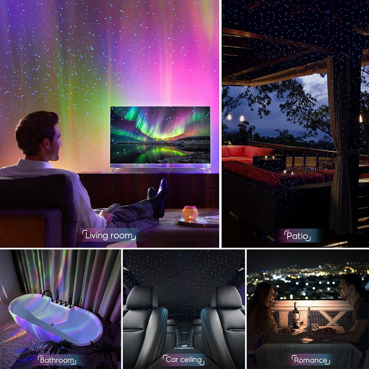 Aurora Light Projector, Galaxy Light Star Projector for Bedroom