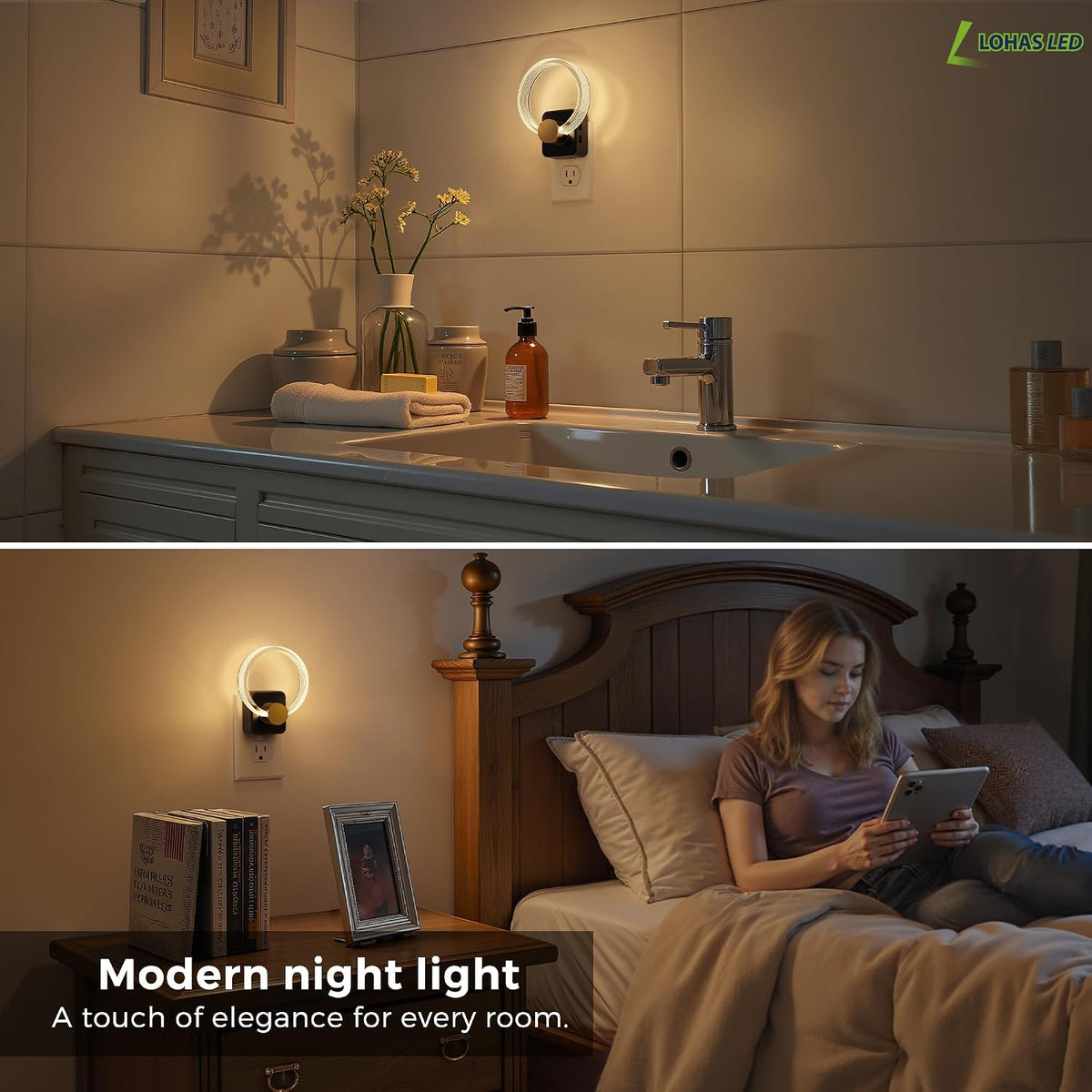 Night Lights Plug into Wall, 2 Pack Plug in Night Lights
