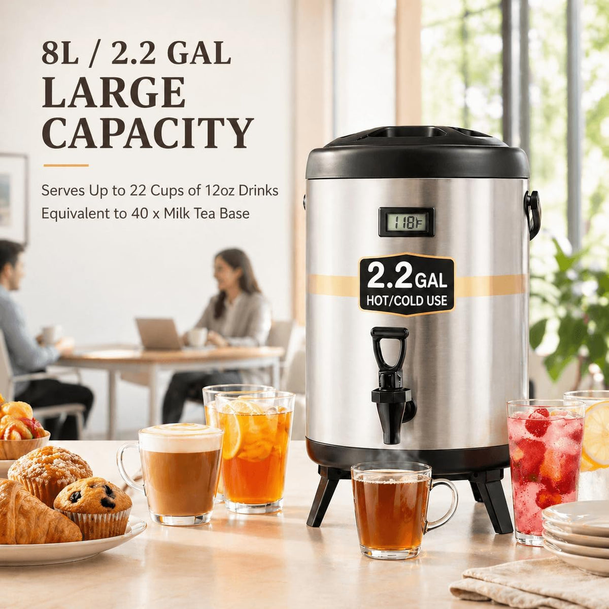 2.2 Gallon Insulated Beverage Dispenser with Spigot