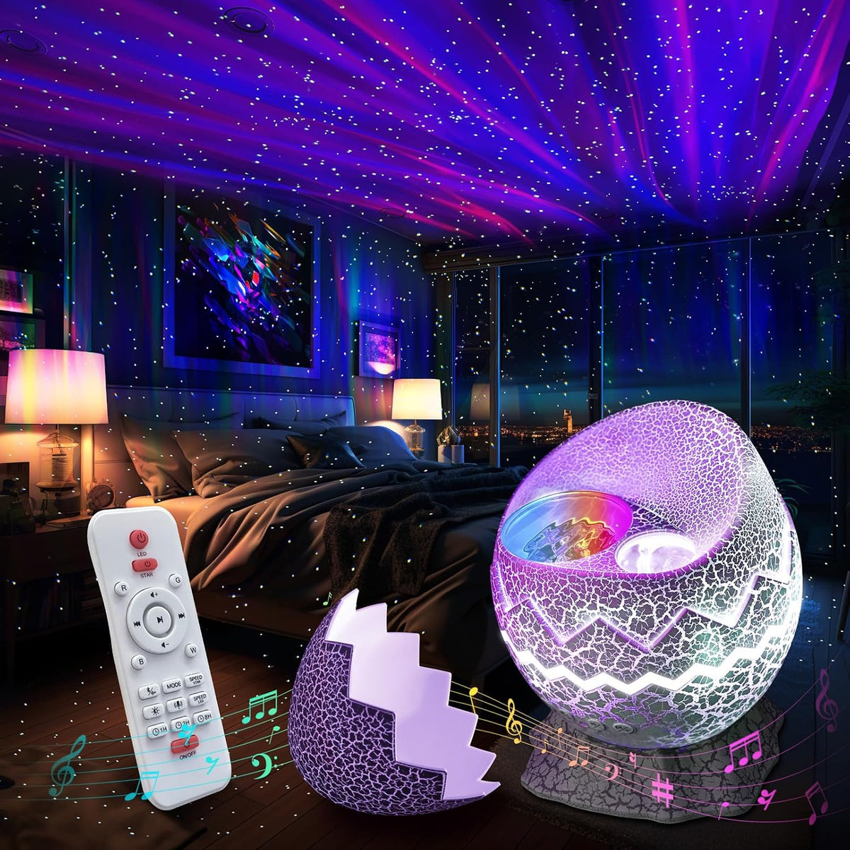 Aurora Light Projector, Galaxy Light Star Projector for Bedroom