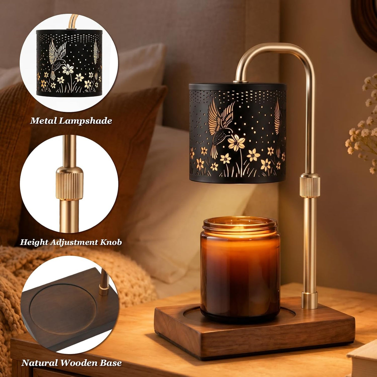 Hummingbird Candle Warmer Lamp Timer - Birthday Gifts for Women