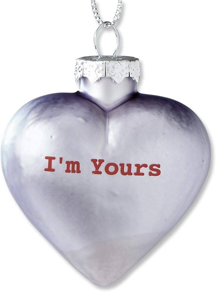 Pastel Candy Conversation Hearts Valentines Ornaments - 12-Piece Assortment, Blown Glass, Handcrafted Hanging Tree Decorations, Pastel Heart Holiday & Party Decor, 2.5 in Tall