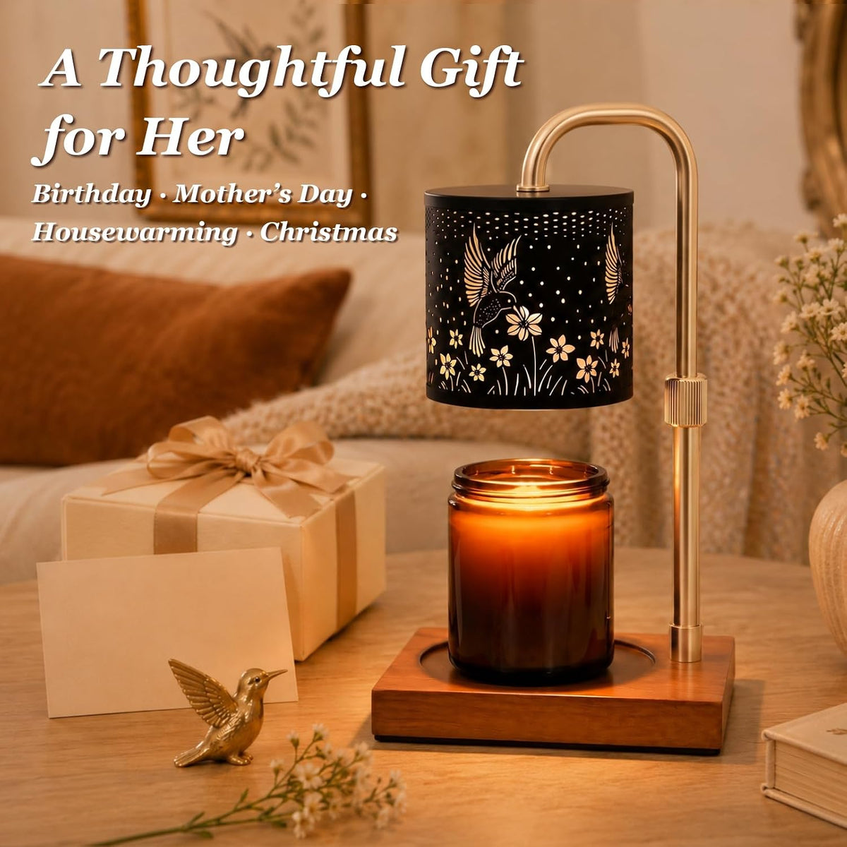 Hummingbird Candle Warmer Lamp Timer - Birthday Gifts for Women