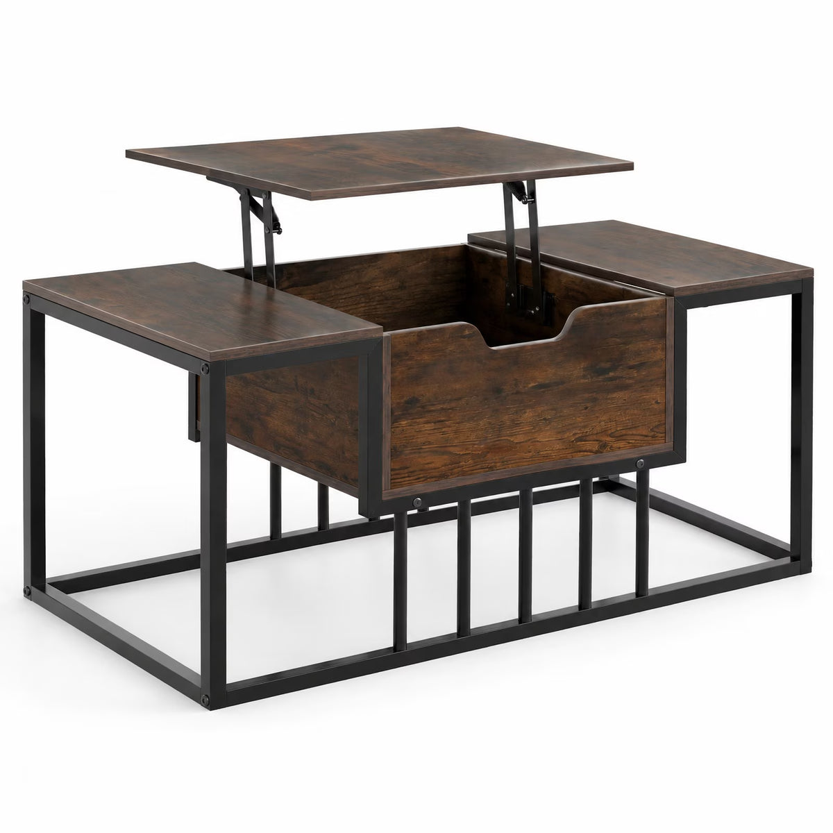 Lift Top Coffee Table Modern Center Table with Hidden Storage Compartment, 110 Lbs Capacity, Engineered Wood Metal Frame, Coffee