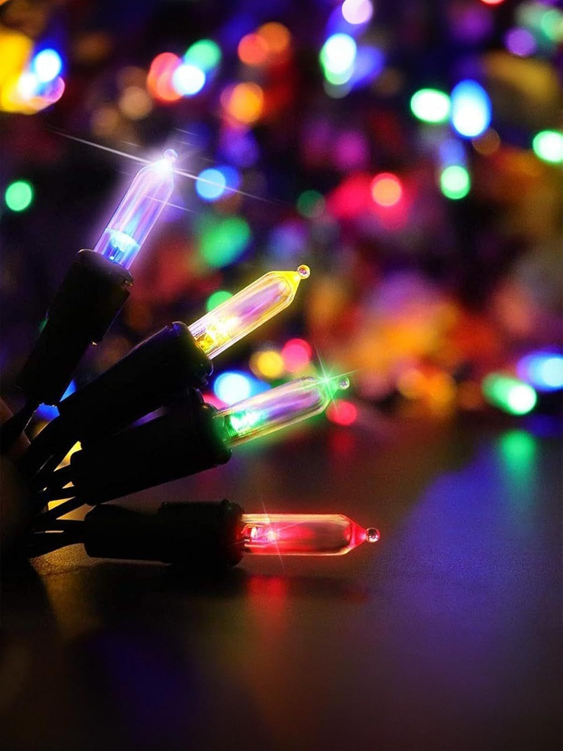 16Ft 50LED Christmas Lights Battery Operated, Multicolor, 2 Pc