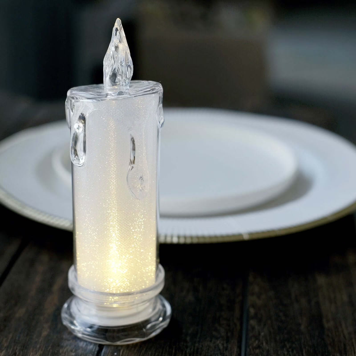 3 Pack | 7" Warm White LED Flameless Tea Light Candles, Battery Operated Candle Lamp
