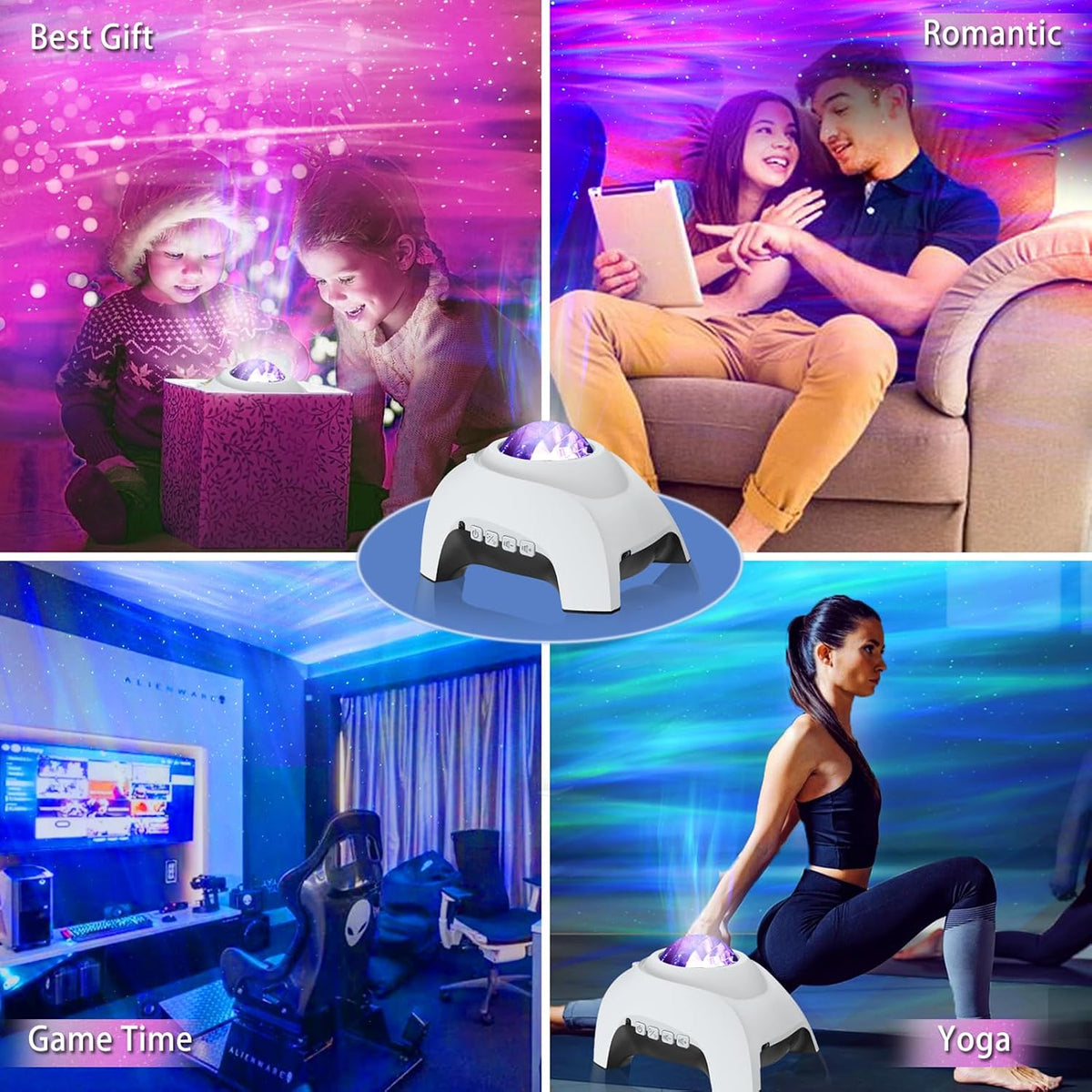 Star Projector,  Galaxy Projector, Northern Lights Aurora Projector for Bedroom with Music Bluetooth Speaker and White Noise, Starry Night Light Projectors for Kids Adults