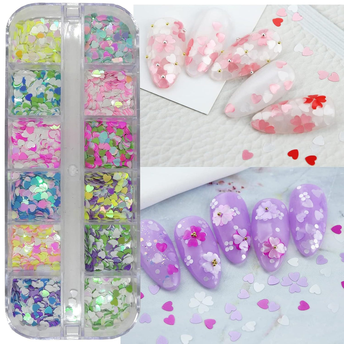 Holographic Nail Glitter Star Heart Butterfly Shaped Chunky Glitter Flakes