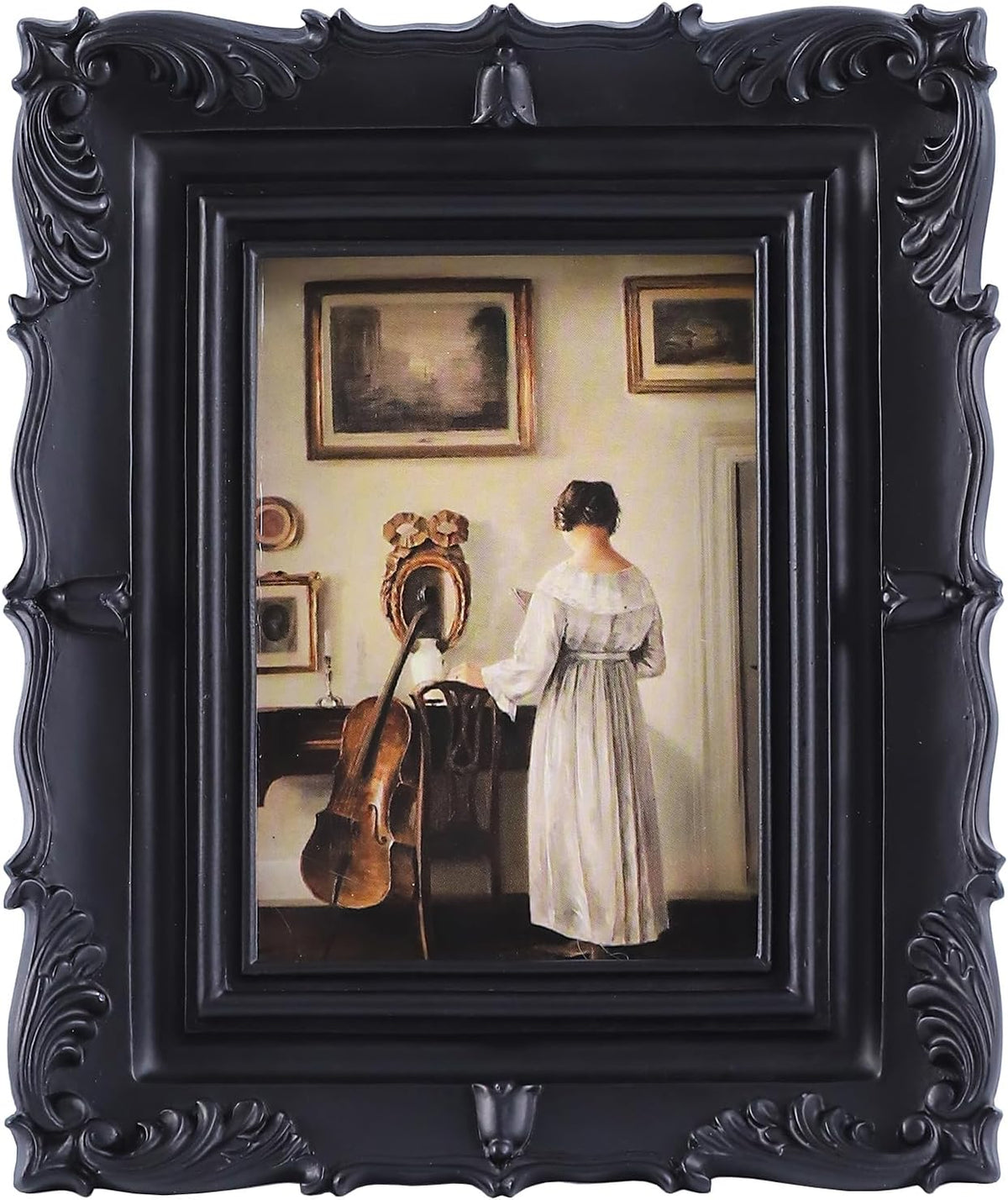 Small Vintage Picture Frames 2.5X3.5 Ornate Black Mini Antique Picture Frames for Tabletop and Wall Mount Decorative Gallery Wall Decor Retro Home Decor