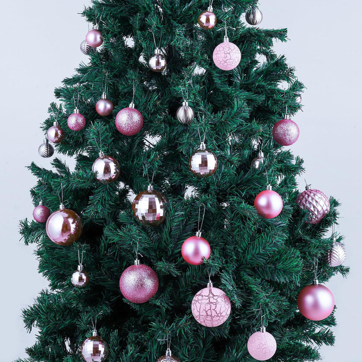 36Pcs Light Pink Christmas Balls for 2026 Christmas Tree Ornaments
