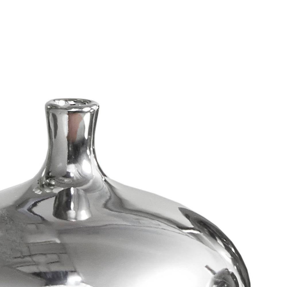 Ansen 3-Piece Silver Mirrored Ceramic Decorative Vases 3-Piece Set