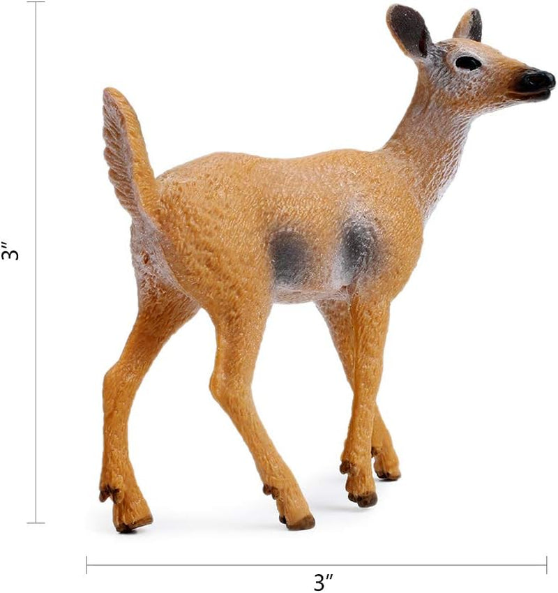 Deer Figurines Cake Toppers, Deer Toys Figure, Small Woodland Animals Set of 9