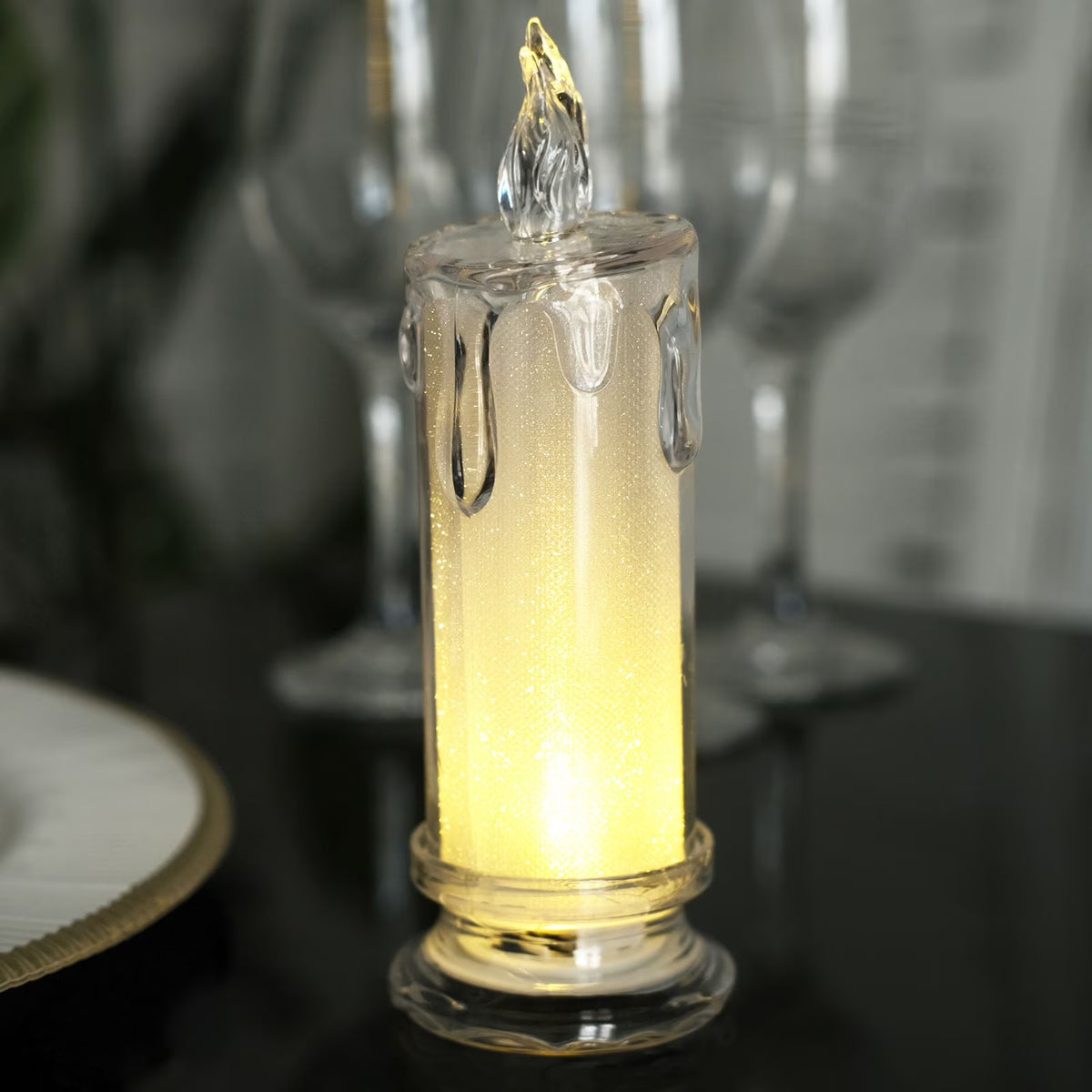 3 Pack | 7" Warm White LED Flameless Tea Light Candles, Battery Operated Candle Lamp
