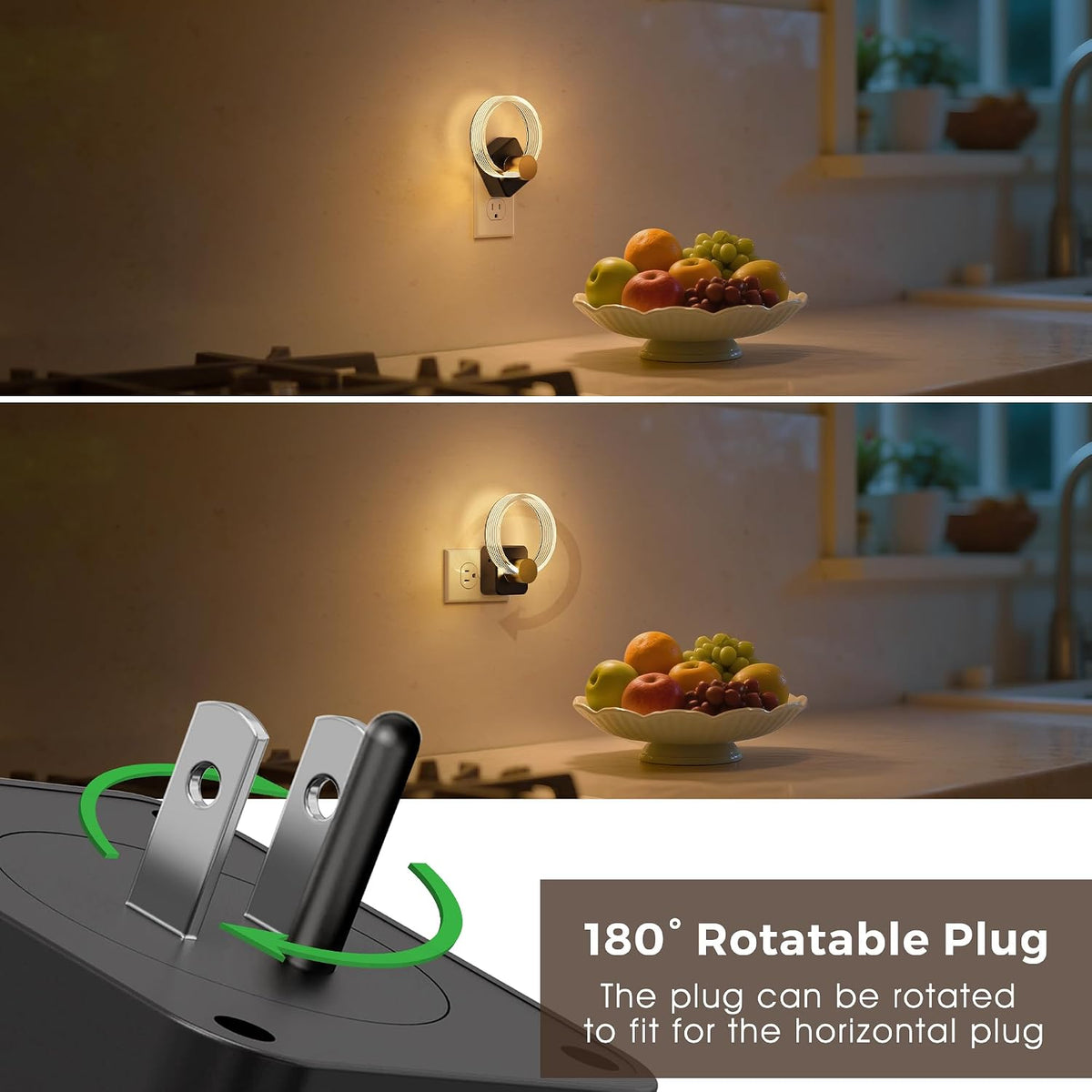 Night Lights Plug into Wall, 2 Pack Plug in Night Lights